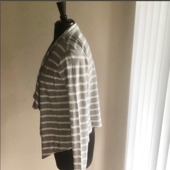 J Crew Striped Always Cardigan, Grey/White - Picture 5 of 5
